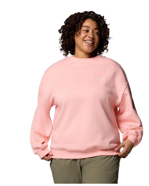 Columbia Pink Plus Size Aldermore Crewneck Sweatshirt