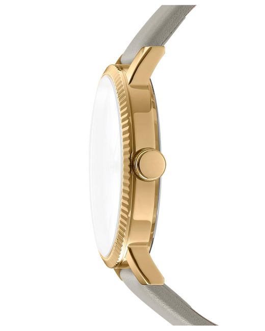 DKNY Metallic Soho Maxi Brown Leather Strap Watch