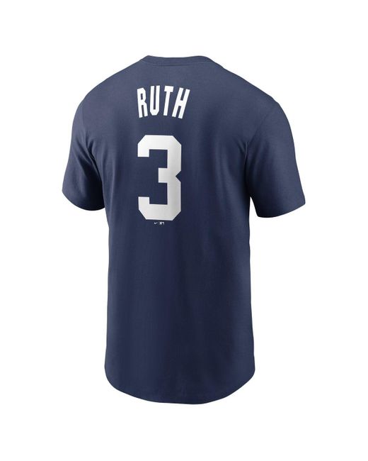 Nike Blue Babe Ruth New York Yankees Fuse Name And Number T-shirt for men