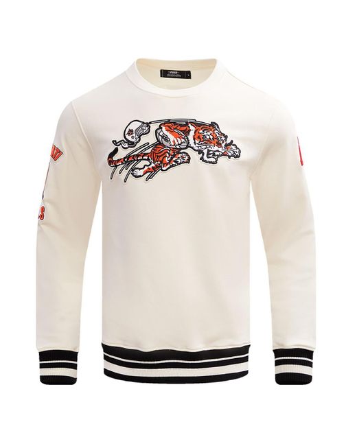 Pro Standard White Cincinnati Bengals Retro Classics Fleece Pullover Sweatshirt for men