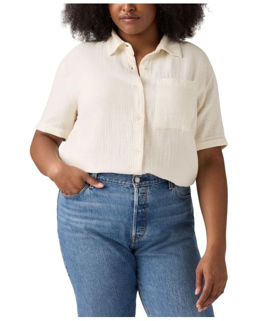 Levi's Natural Plus Size Darlene Cotton Short-sleeve Shirt