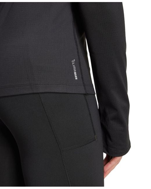 Adidas Black Own The Run Winterized Half-zip Running Hoodie Sweatshirt
