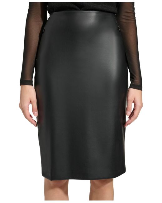 calvin klein black pencil skirt