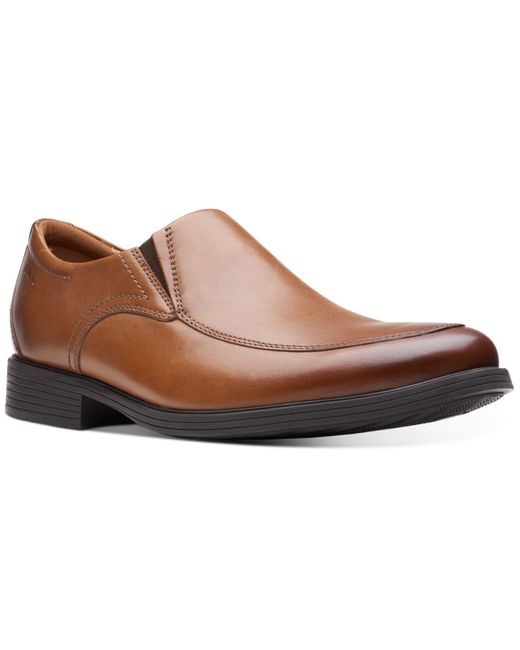 clarks leather slip ons