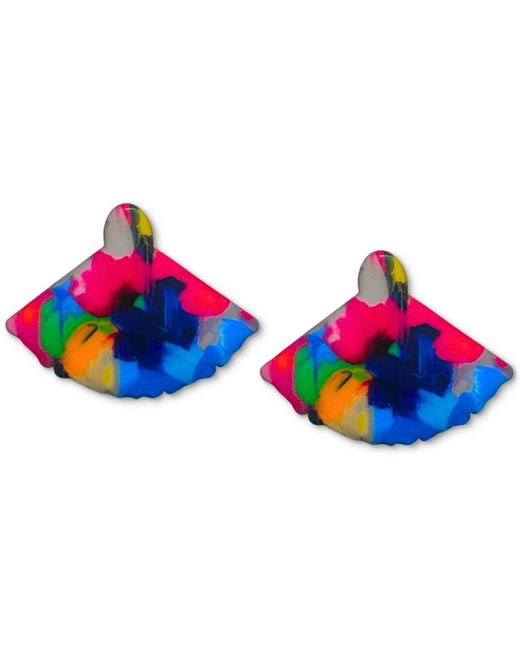 Swanky Designs Blue Liora Fan Stud Earrings