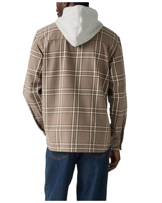 Levi's Natural Relaxed Fit Hooded Long Sleeve Button-front Overshirt for men