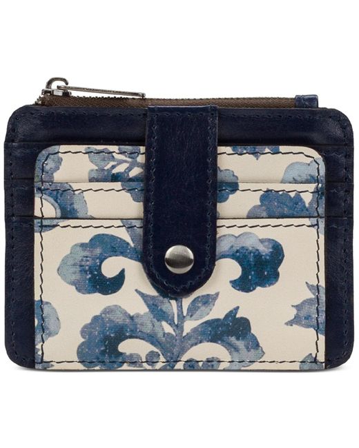 Patricia Nash Blue Cassis Id Small Printed Leather Wallet