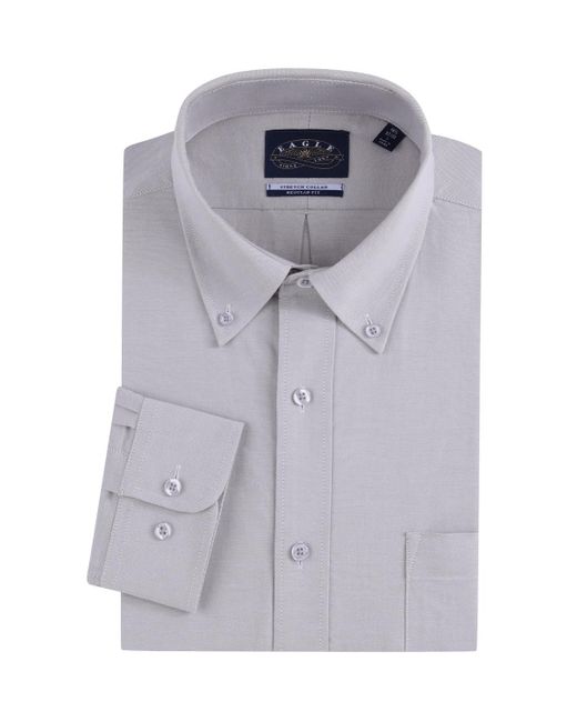 Eagle Blue Stretch Neck Pinpoint Oxford Shirt for men