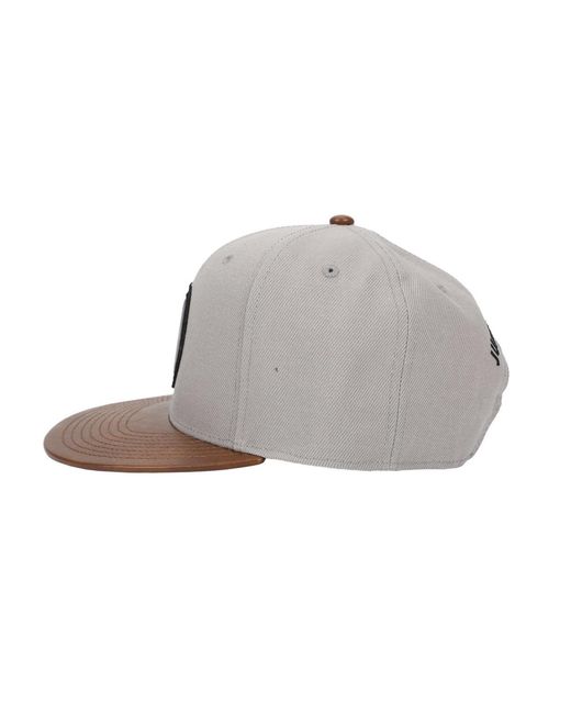 Jurassic Park Gray Logo Woven Patch White Snapback Hat for men