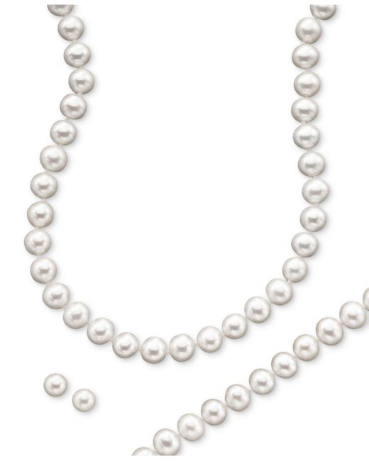 Macy's Natural 14k Gold Cultured Freshwater Pearl Necklace, Earring & Bracelet Set