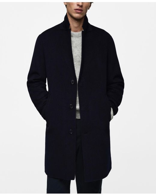 Mango Blue Wool Coat for men