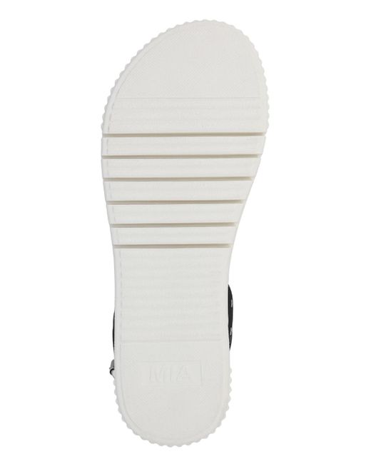MIA Black Evelin Grommeted Platform Round Toe Sandals