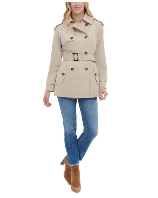 London Fog Natural Double-breasted Belted Trench Coat