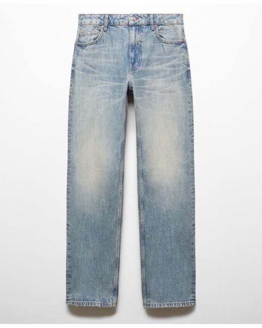 Mango Blue Straight Low-waist Jeans