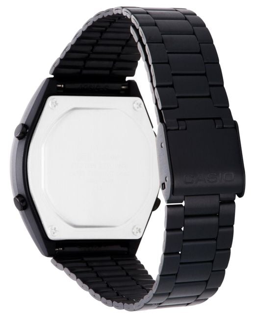 black stainless steel digital watch