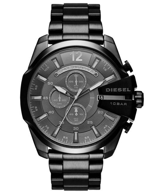 DIESEL Black Mega Chief Chronograph Stainless Steel Watch 51mm