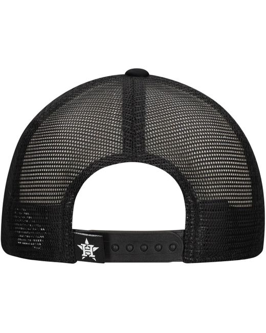 KTZ Black Houston Astros Retro Bold A-frame Trucker 9forty Adjustable Hat for men