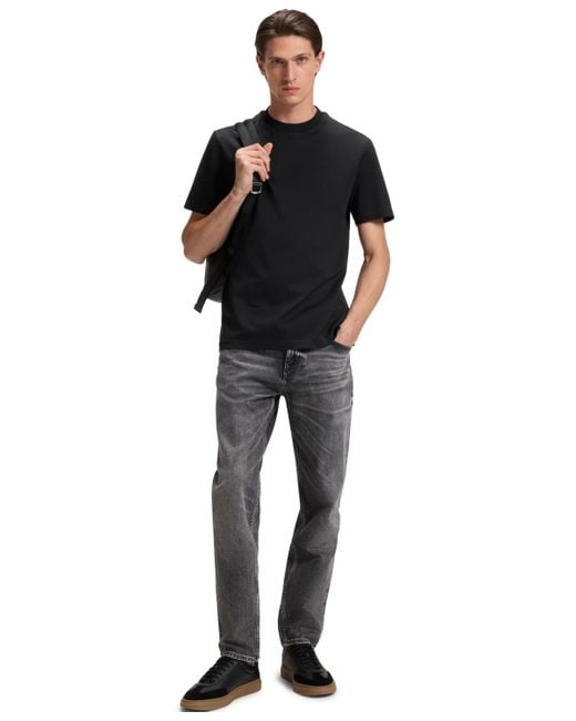 Boss Black Boss By Micro Pattern Mercerized-cotton T-shirt for men