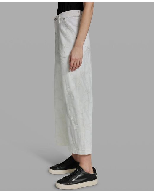 Karl Lagerfeld Gray Solid Ankle Pants
