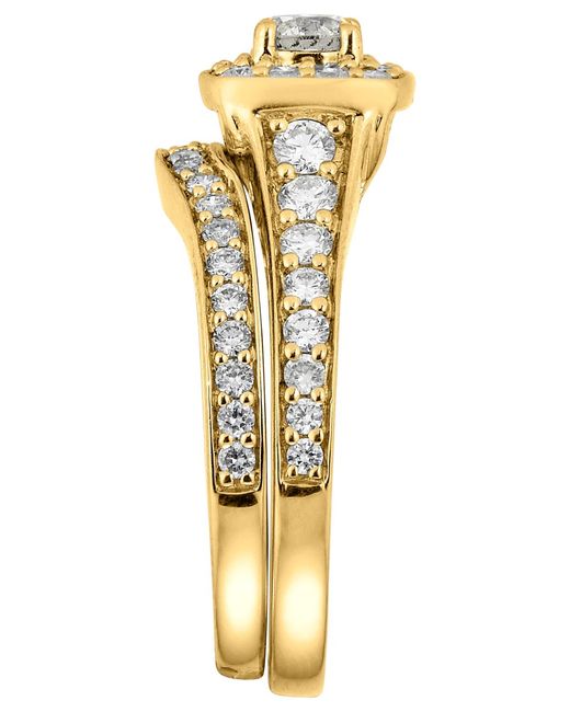 Macy's Metallic Diamond Halo 2-pc. Bridal Set (1-1/5 Ct. T.w.