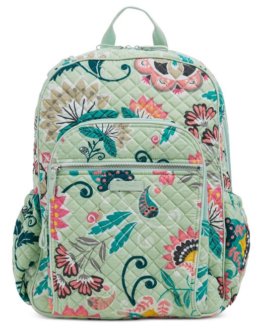 Vera Bradley Green Signature Cotton Campus Backpack