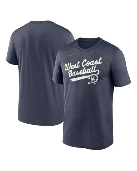 Nike Blue Los Angeles Dodgers 2025 City Connect Team Phrase Script Legend Performance T-shirt for men