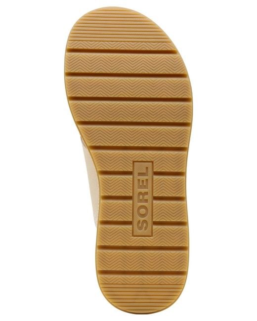 Sorel White Sunpeak Round Toe Platform Sandals