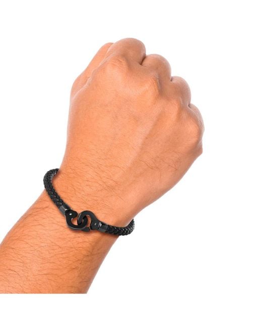 Lucky Brand White Braided Leather Bracelet for men