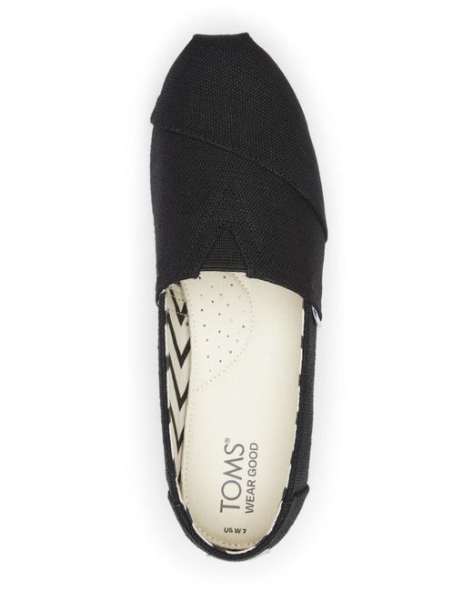 TOMS Black Alpargata Classic Heritage Canvas Slip-on Flats