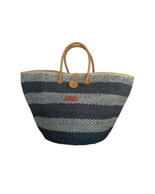 Sawa Sawa Black Balance Flow Handmade Sisal Straw Basket Tote