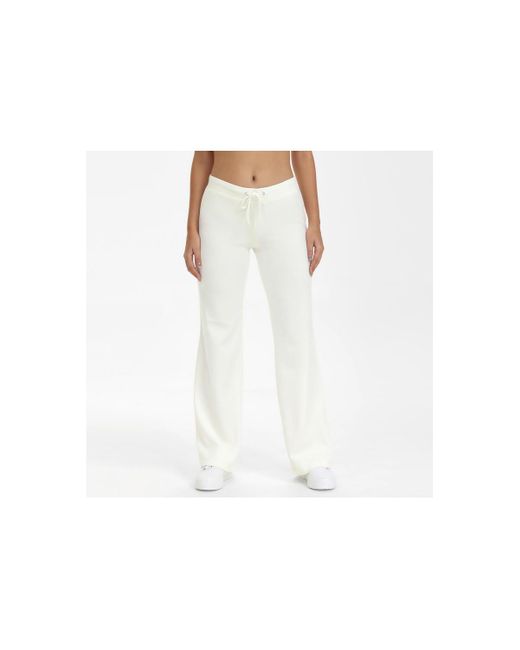 Juicy Couture White Classic Cotton Velour Track Pants