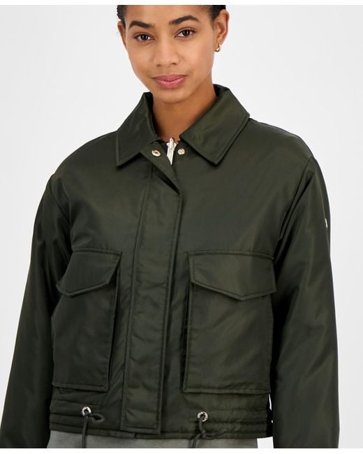 Michael Kors Blue Michael Reversible Bomber Barn Jacket