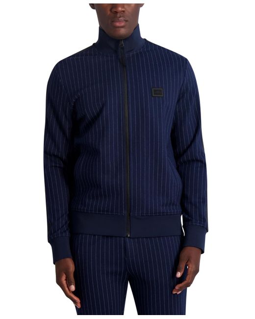 Karl Lagerfeld Slimfit Pinstriped Track Jacket in Blue for Men Lyst