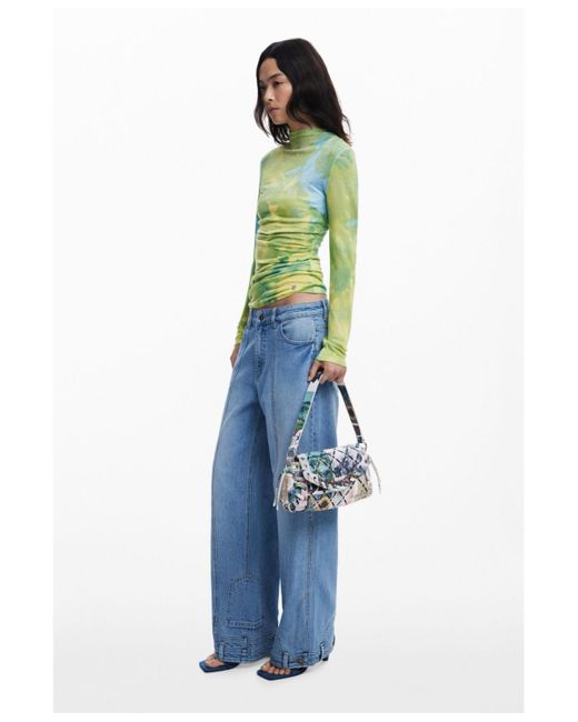 Desigual White Small Printed Bag