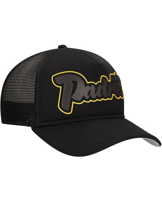 KTZ Black San Diego Padres Retro Bold A-frame Trucker 9forty Adjustable Hat for men