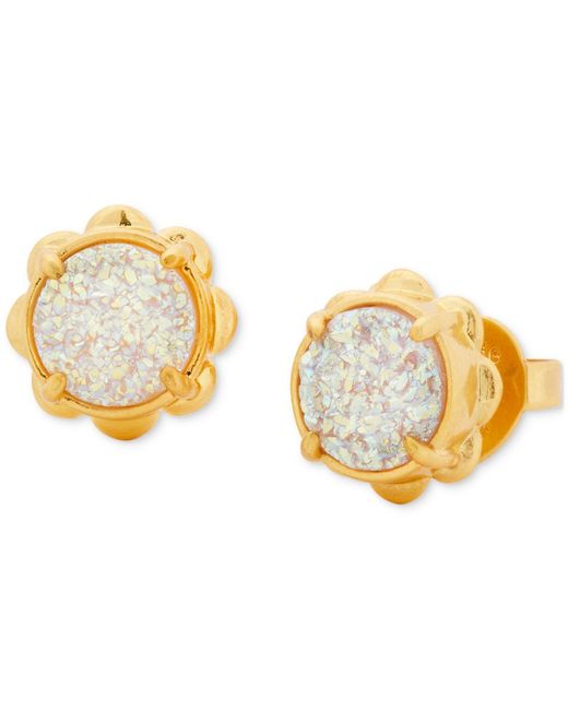 Kate Spade Metallic Gold-tone Glam Gems Stud Earrings