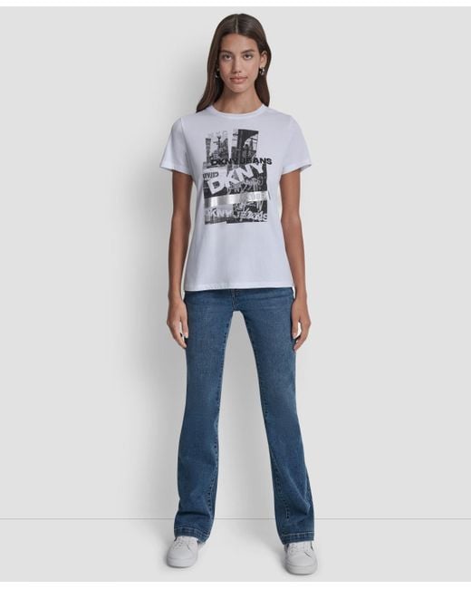 DKNY Blue Crewneck T-shirt