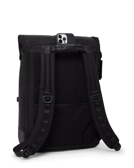 Tumi Black Alpha Bravo Surveillance Backpack for men