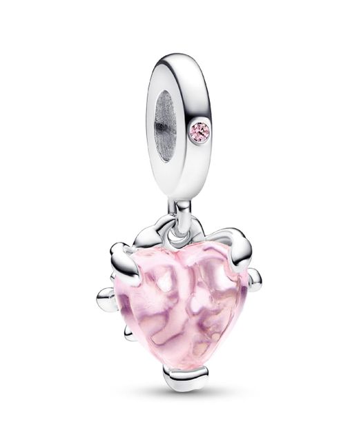 Pandora Pink Mixed Stone Family Tree Heart Dangle Charm