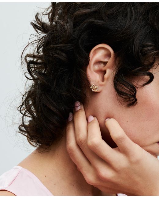 Pandora Metallic Sparkling Infinity Heart Stud Earrings