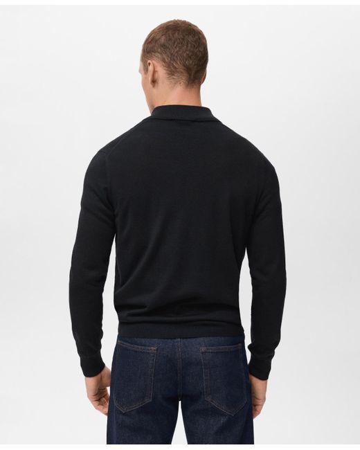 Mango Blue Perkins Neck Wool Sweater for men