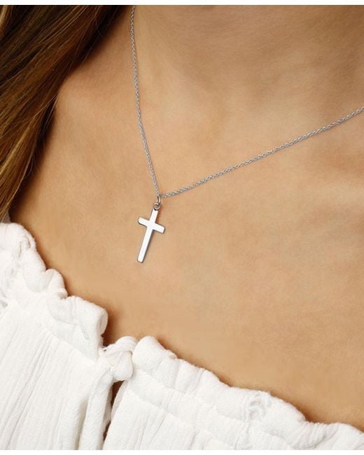 Macy's White Flat Cross Necklace Set