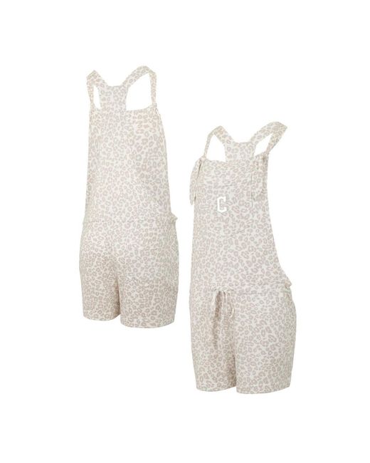 Concepts Sport White Cleveland Guardians Montana Hacci Knit Romper Overalls
