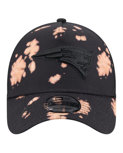 KTZ Black Â New England Patriots Bleached 9forty A-frame Adjustable Hat for men