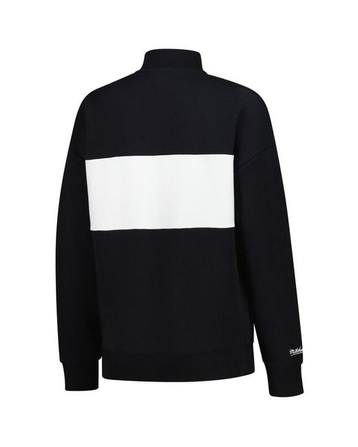 Mitchell & Ness Black Cincinnati Reds Quarter-zip Pullover Top