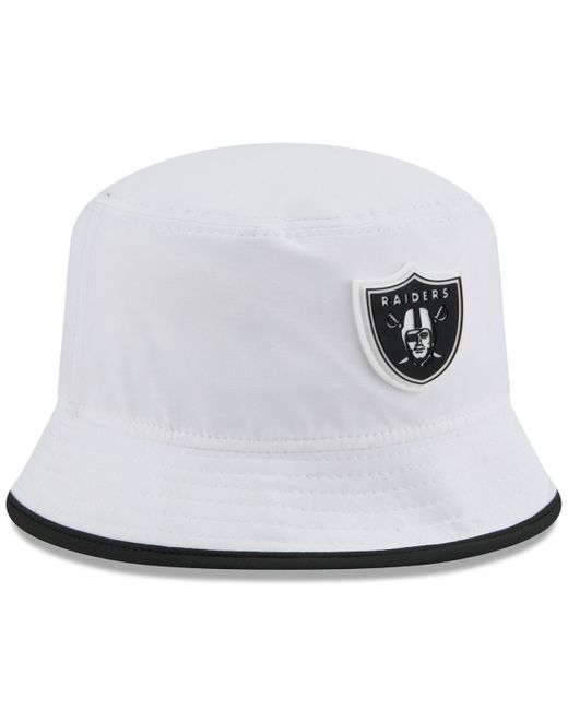 KTZ White Las Vegas Raiders 2025 Nfl Training Camp Stretch Bucket Hat for men
