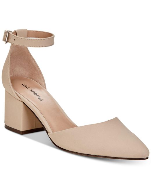 Call It Spring Aiven Block-heel Pumps in Natural | Lyst Canada