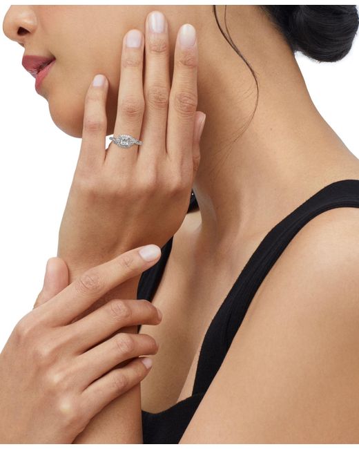 Macy's Gray Princess Cut Halo Ring (1 Ct. T.w.