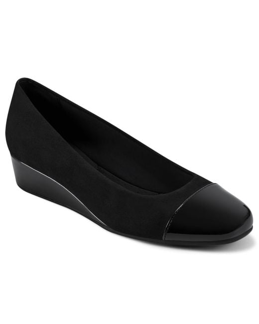 Easy Spirit Black Gilian Slip-on Closed Toe Dress Wedges