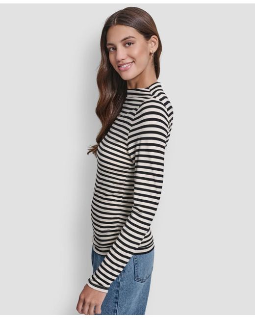DKNY Blue Embellished Pull-on Top